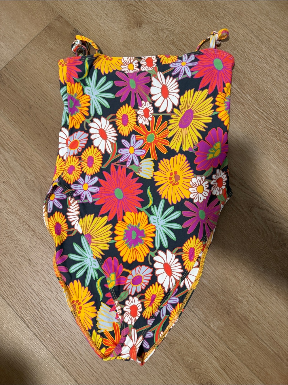 Montce rare Floral One-Piece Swimsuit with Yellow, Orange & Pink Flowers